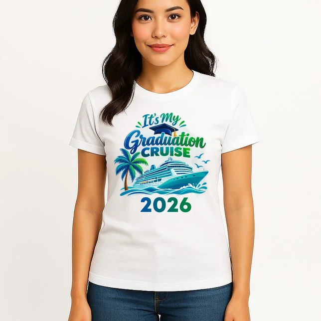 Graduation Cruise Custom Year Gift - Personalized Cruise Graduation Class Year Design Women's T-Shirt - Front 3