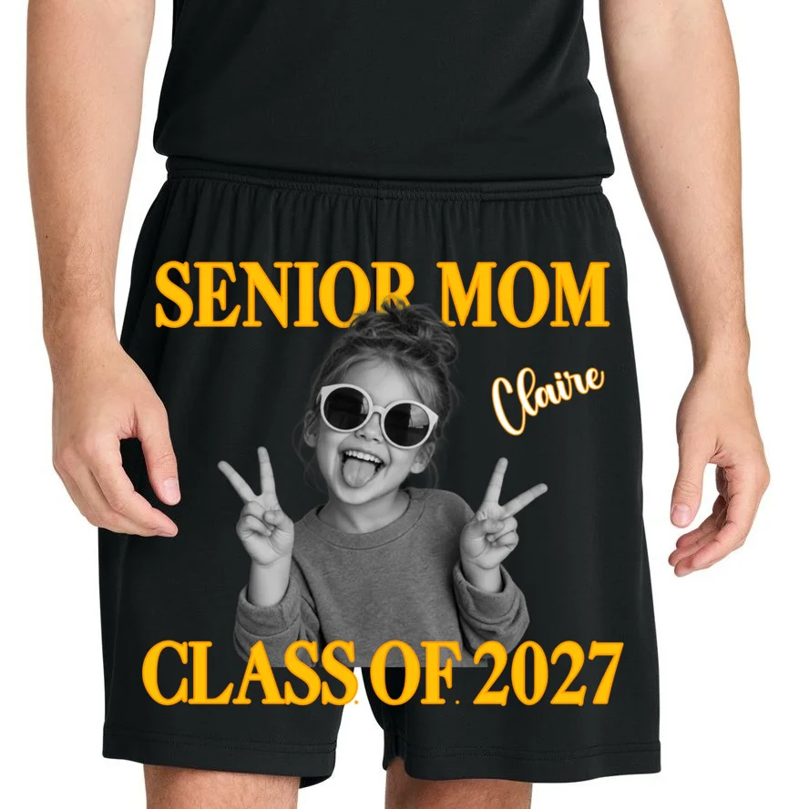 Senior Mom & Dad Personalized Photo Custom Gift - Class of 2027 Graduation Parent Design Men's Shorts - Front 1