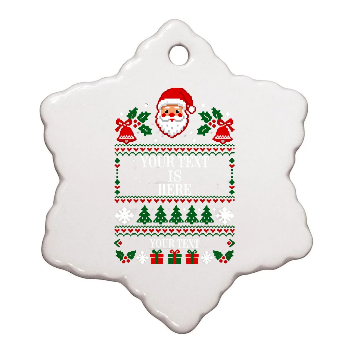 Custom Christmas Text Ornament - Front