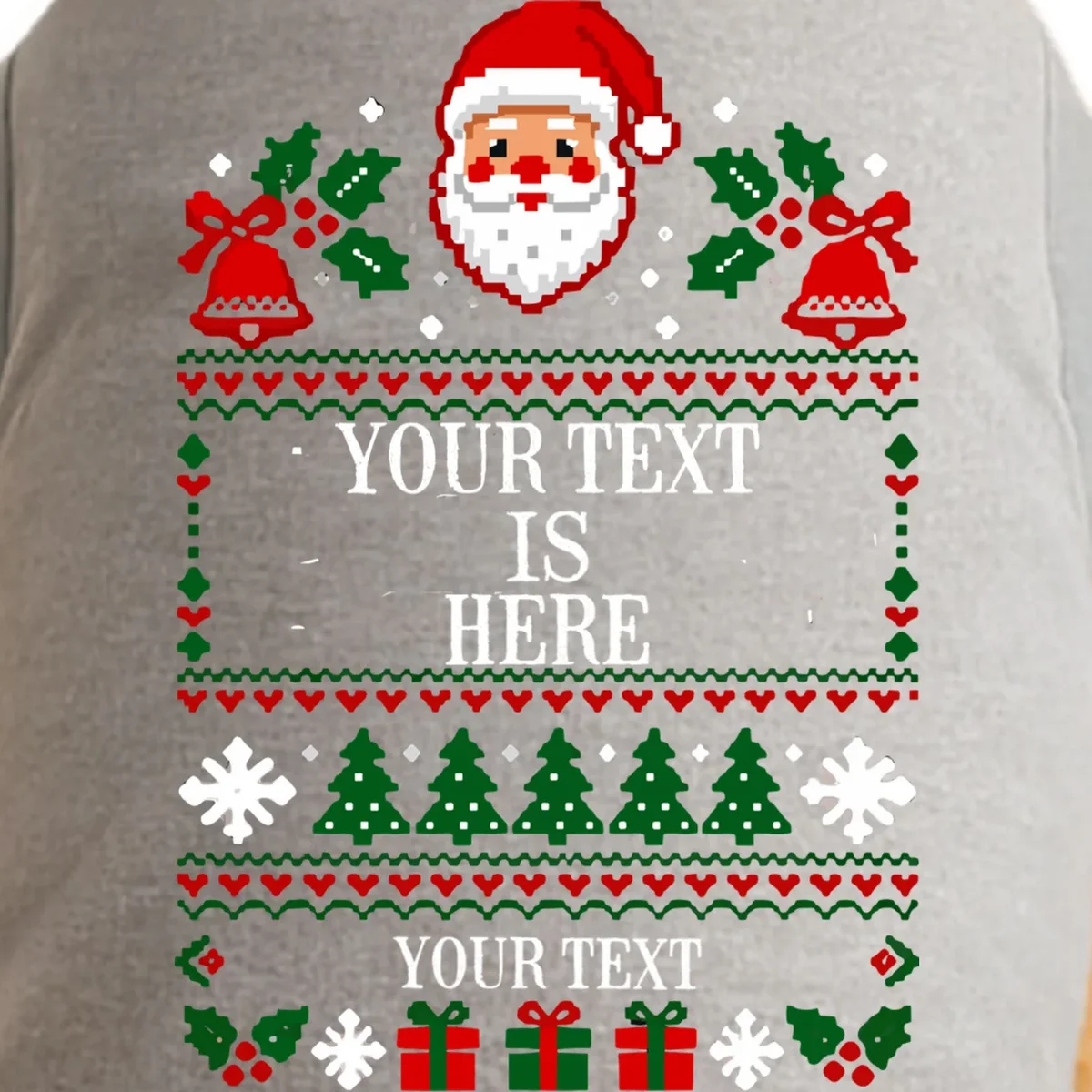 Custom Christmas Text Doggie Tank - Front - Close-up
