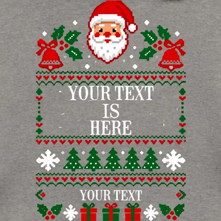 Custom Christmas Text Men's Hoodie - Front - Close-up