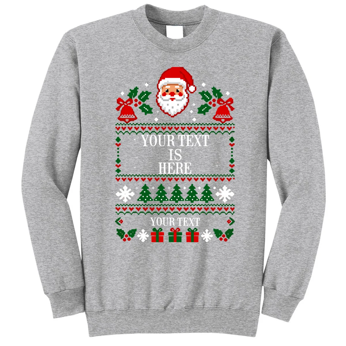 Custom Christmas Text Men's Sweatshirt - Front