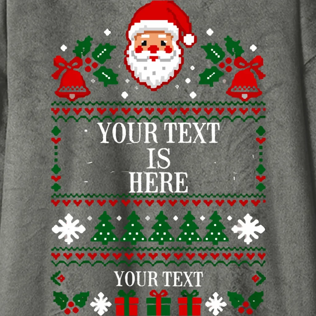 Custom Christmas Text Hooded Blanket - Front - Close-up