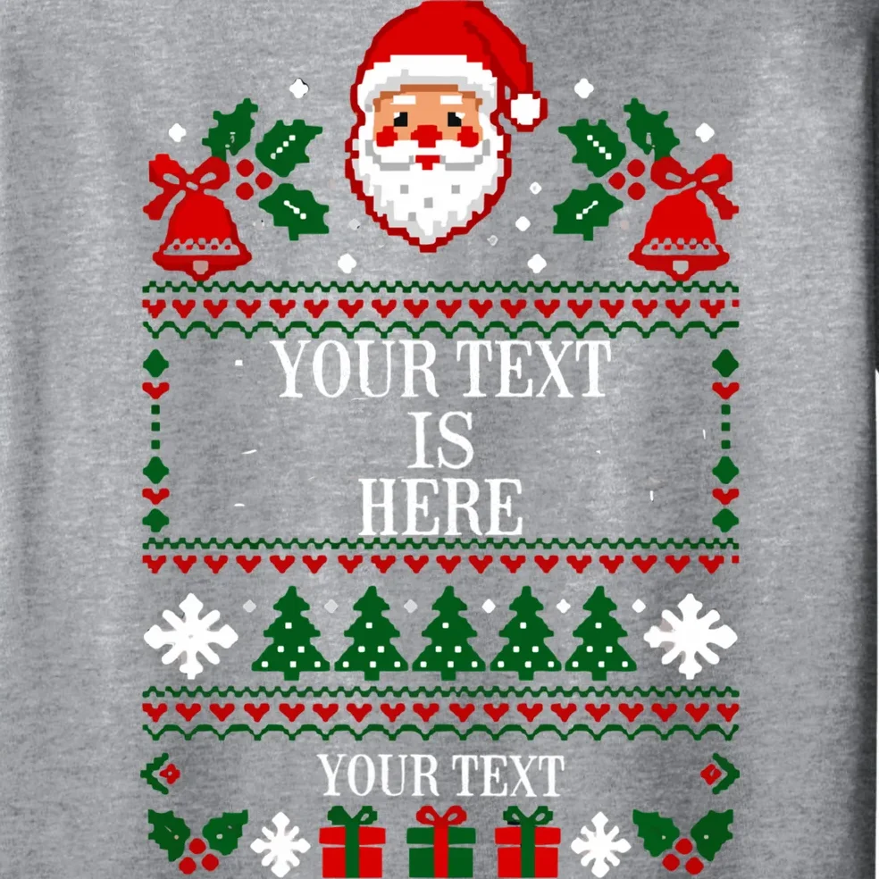 Custom Christmas Text Men's Pajamas - Front - Close-up