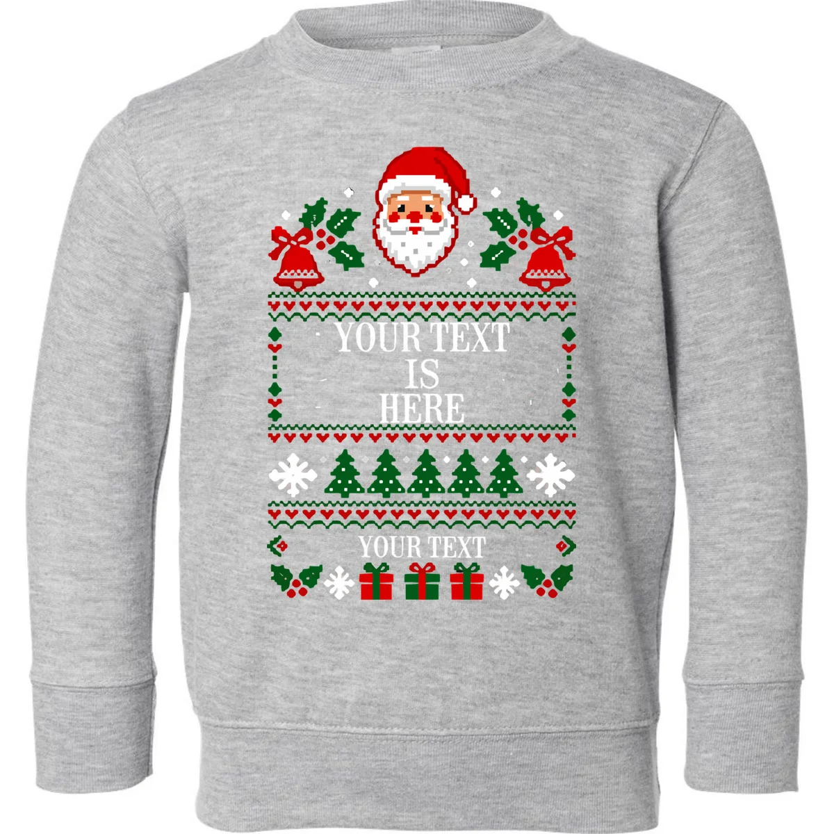 Custom Christmas Text Toddler Sweatshirt - Front