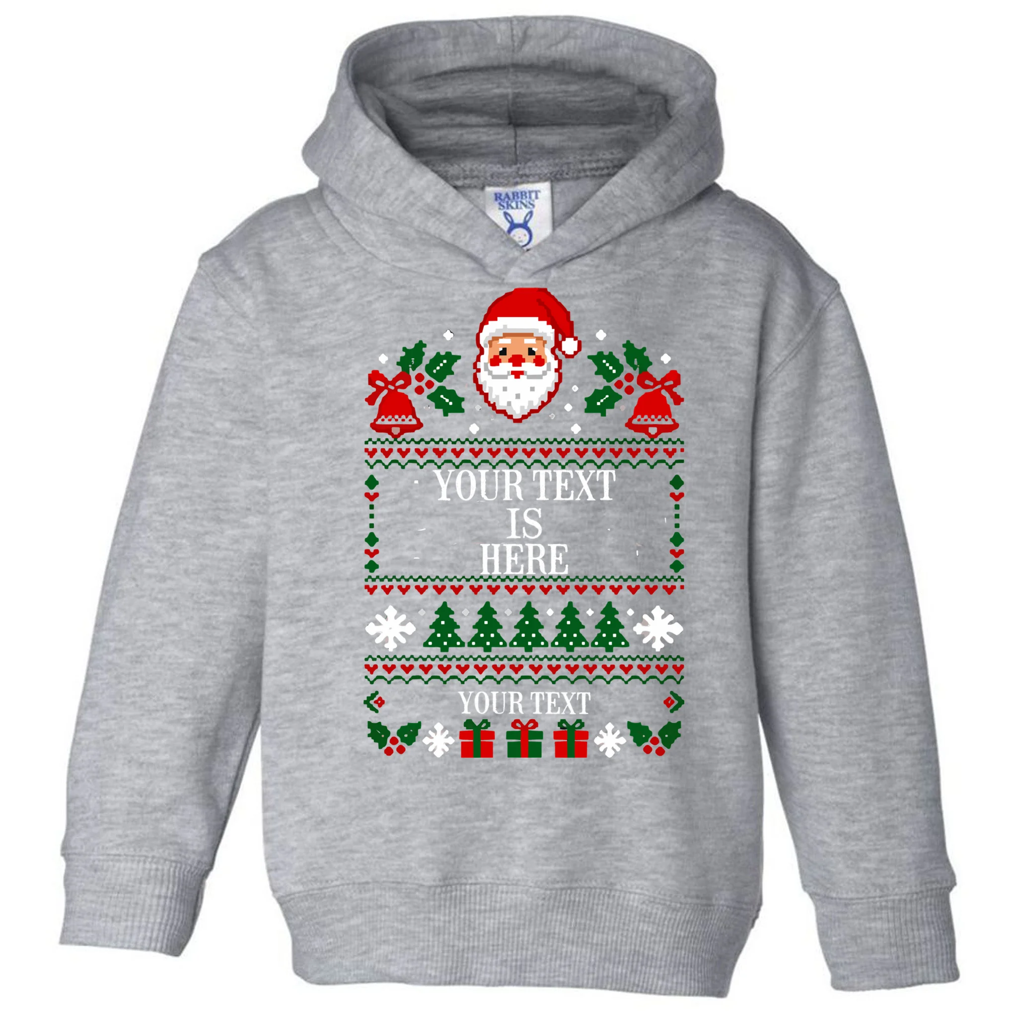 Custom Christmas Text Toddler Hoodie - Front