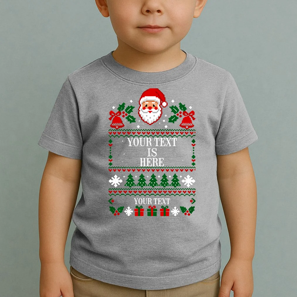 Custom Christmas Text Toddler T-Shirt - Front 1