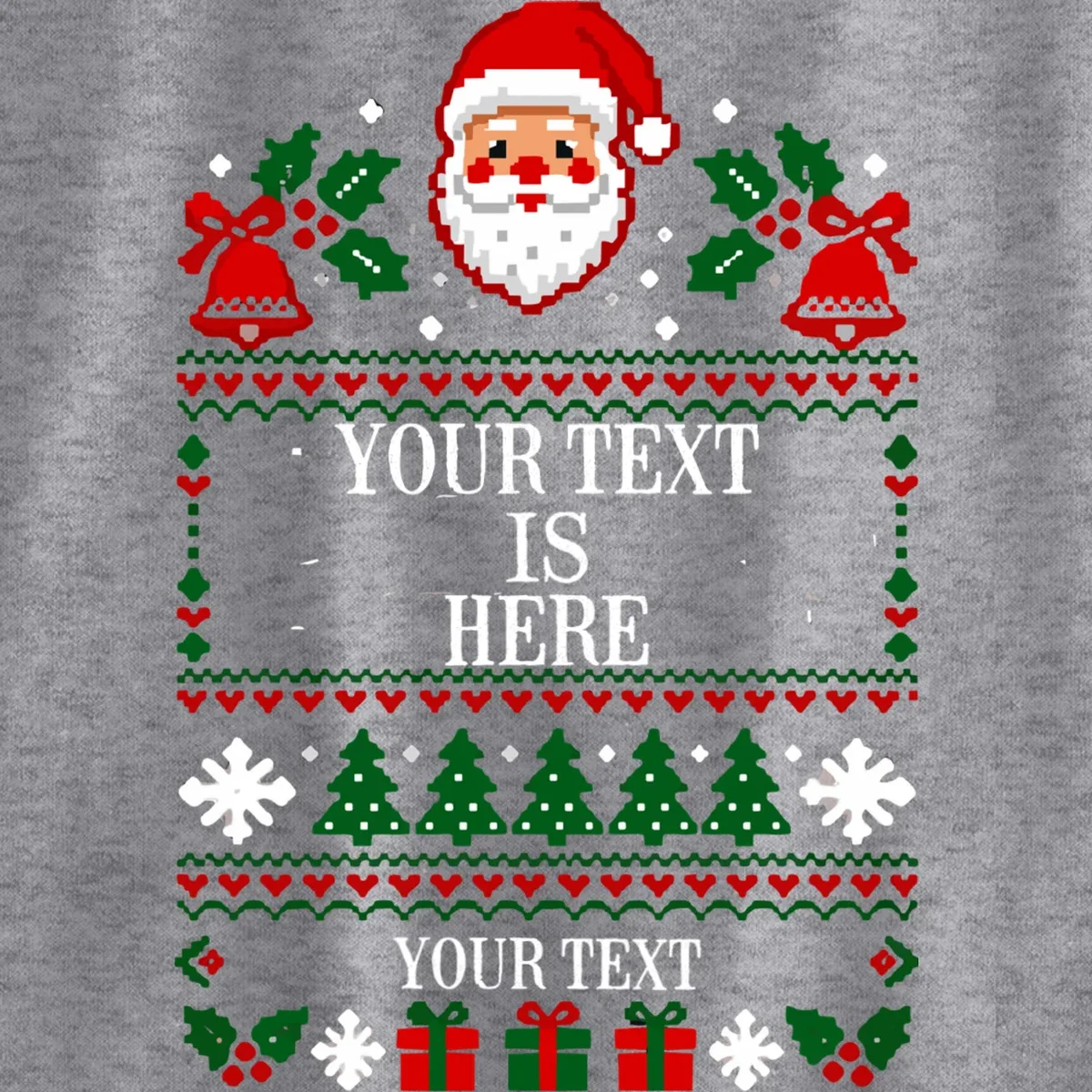 Custom Christmas Text Kids Sweatshirt - Front - Close-up