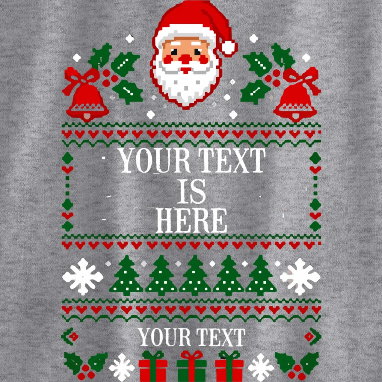 Custom Christmas Text Kids Sweatshirt - Front - Close-up