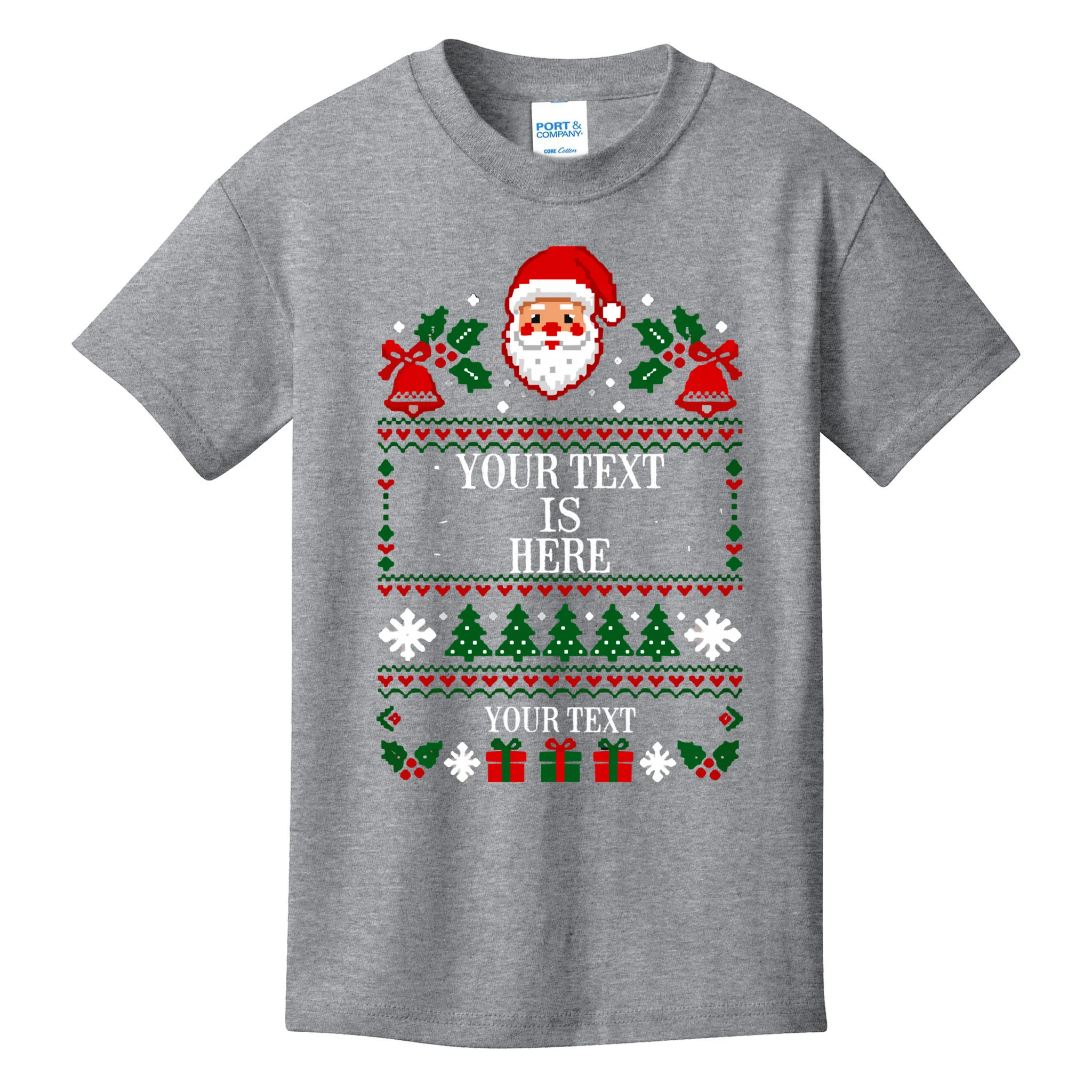 Custom Christmas Text Kids T-Shirt - Front
