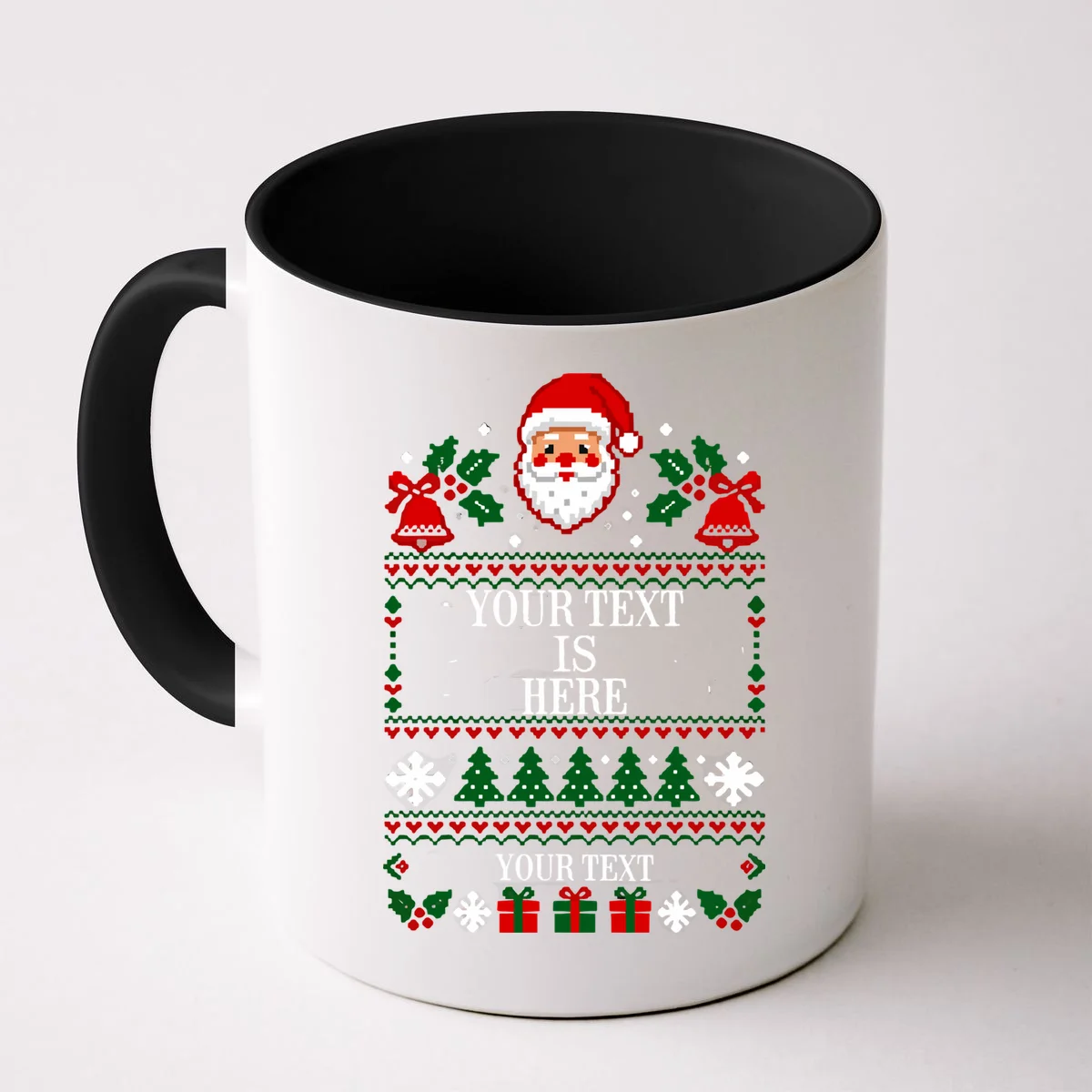Personalized Christmas Text Shirt, Custom Christmas Message Tee Mug - Front