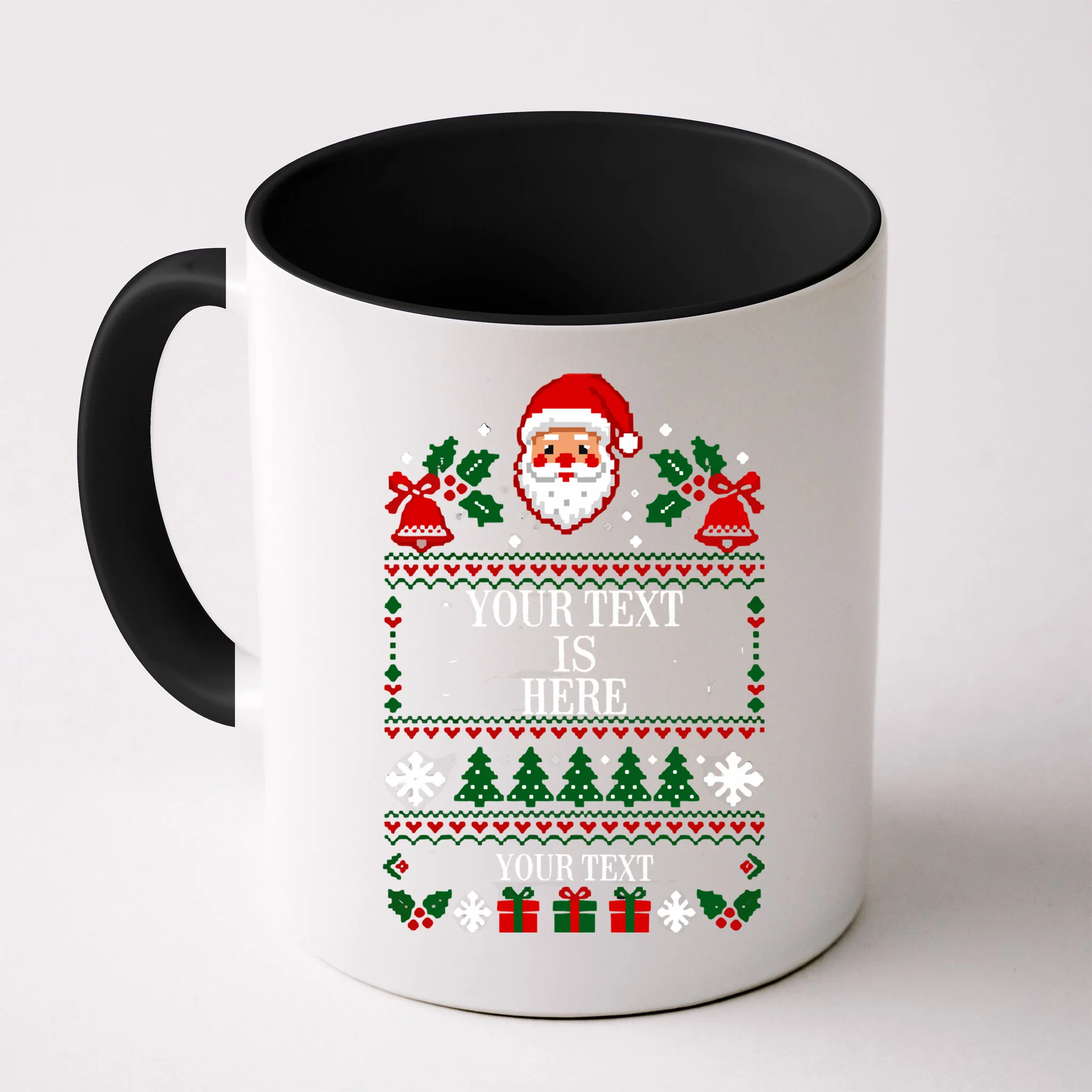 Personalized Christmas Text Shirt, Custom Christmas Message Tee Mug - Front