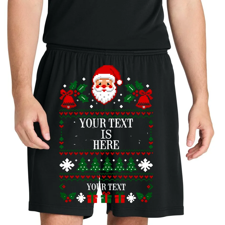Personalized Christmas Text Shirt, Custom Christmas Message Tee Men's Shorts - Front 1