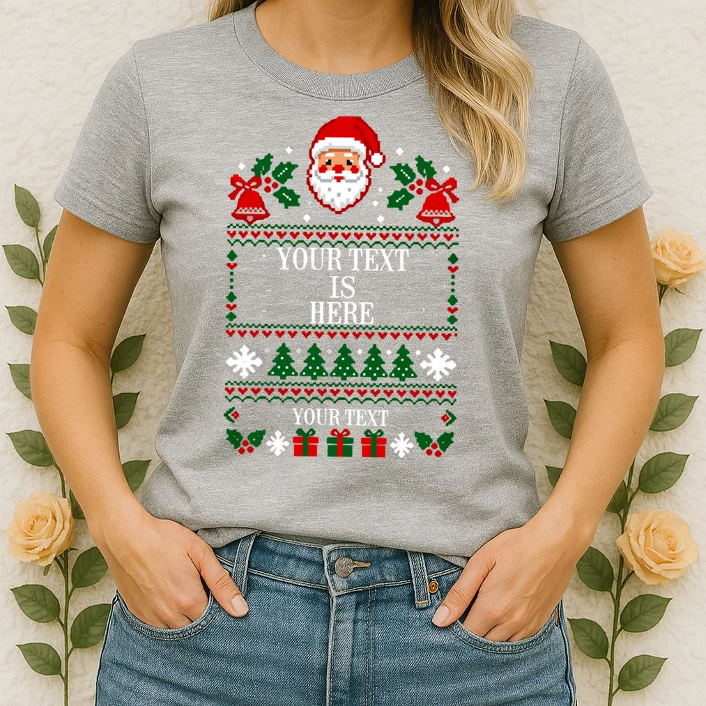 Personalized Christmas Text Shirt, Custom Christmas Message Tee Women's T-Shirt - Front 1