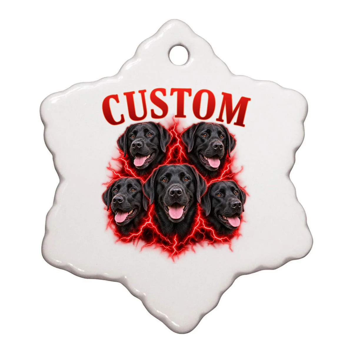 Custom Dog Portrait T-shirt - Personalized Pet Photo Graphic Tee Ornament - Front