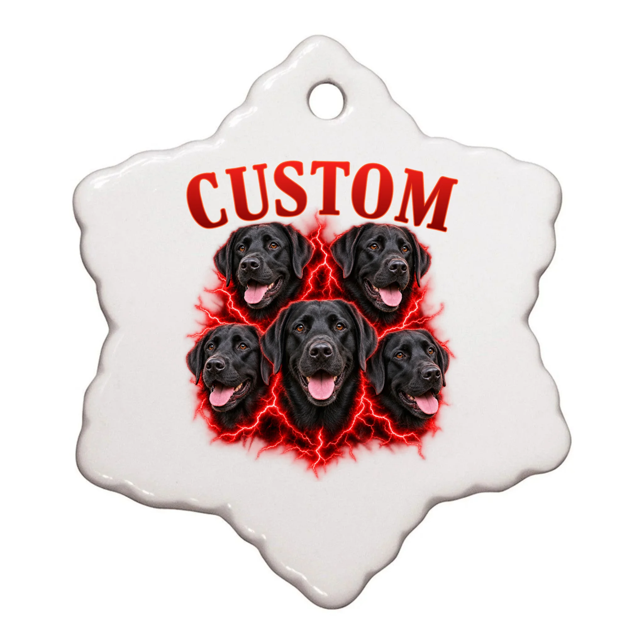 Custom Dog Portrait T-shirt - Personalized Pet Photo Graphic Tee Ornament - Front