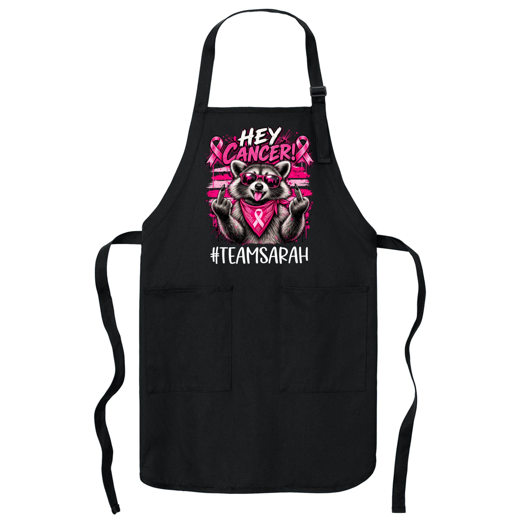 Hey Cancer Custom Breast Cancer Awareness Custom Name Apron - Front
