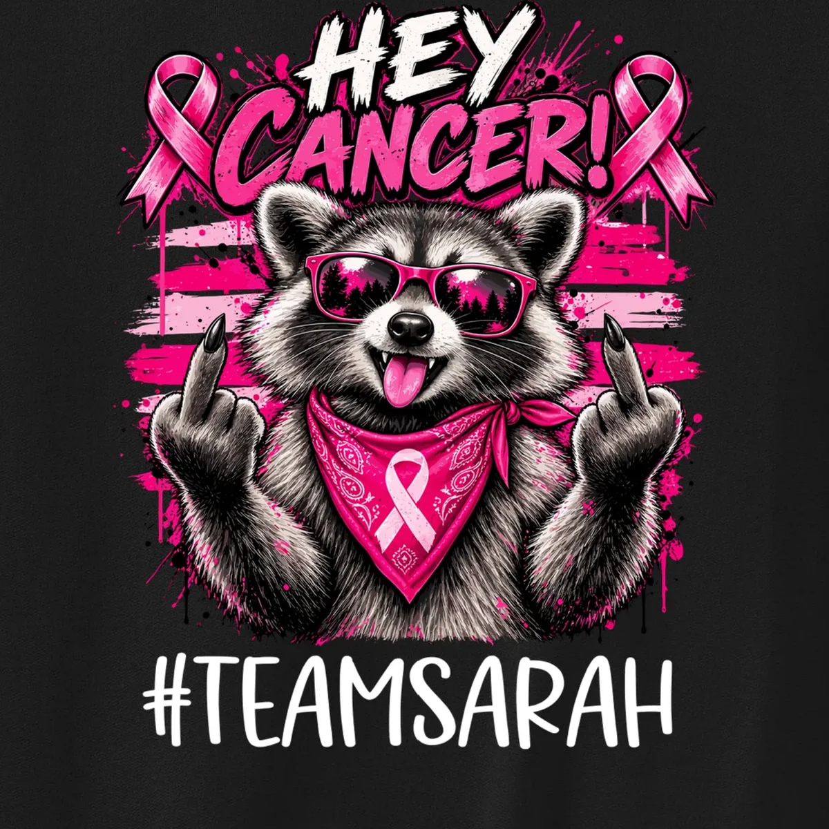 Hey Cancer Custom Breast Cancer Awareness Custom Name Men's Sweatshirt - Front - Close-up