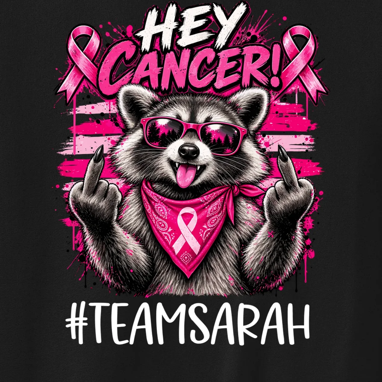 Hey Cancer Custom Breast Cancer Awareness Custom Name Men's Sweatshirt - Front - Close-up