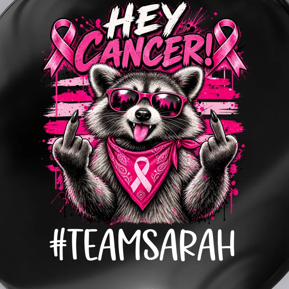 Hey Cancer Custom Breast Cancer Awareness Custom Name Button - Front - Close-up