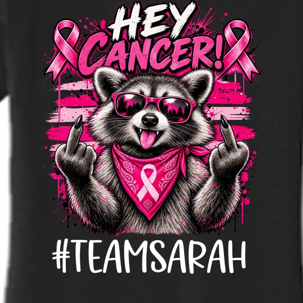 Hey Cancer Custom Breast Cancer Awareness Custom Name Women's Flannel Pajama Set - Front - Close-up