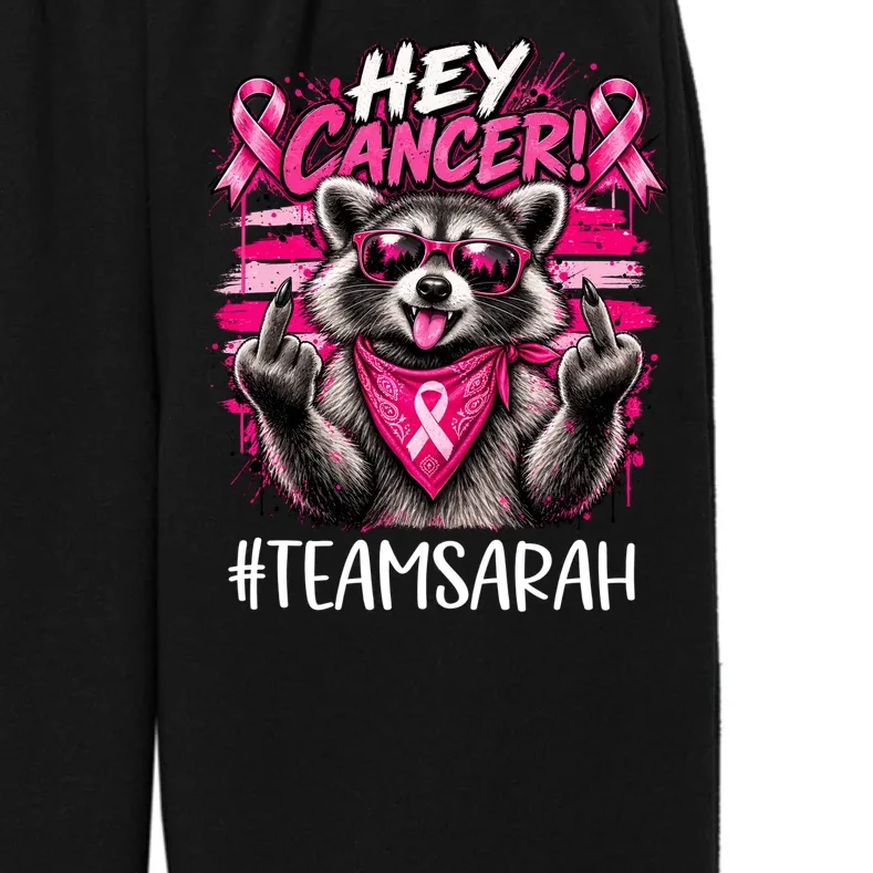 Hey Cancer Custom Breast Cancer Awareness Custom Name Kids Fleece Sweatpants - Front - Close-up