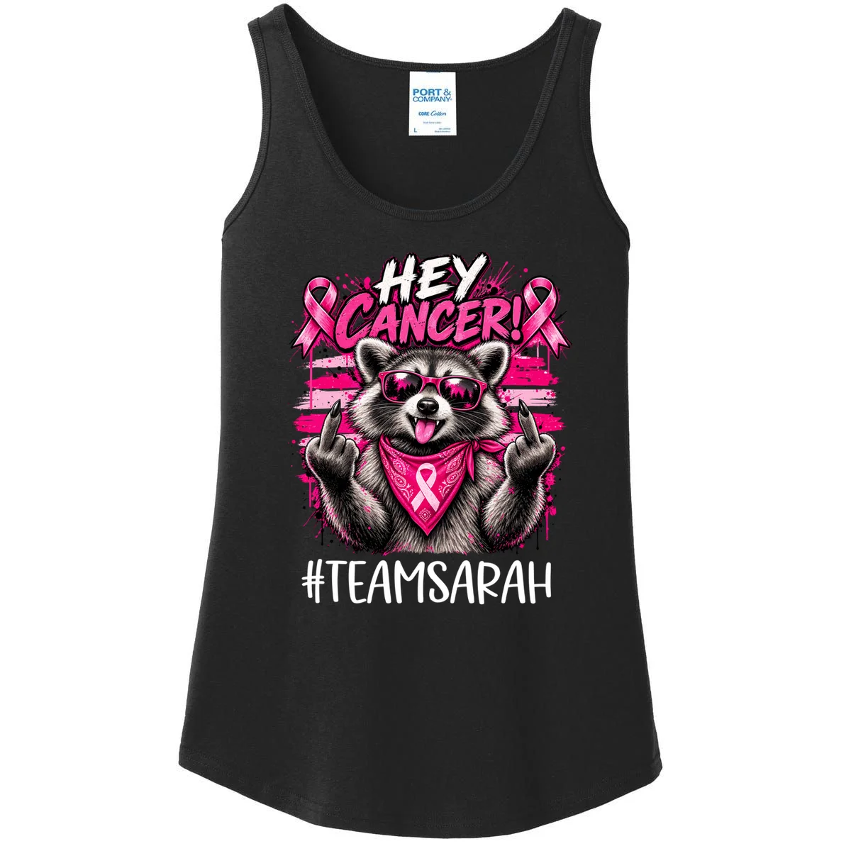 Hey Cancer Custom Breast Cancer Awareness Custom Name Women's Tank Top - Front