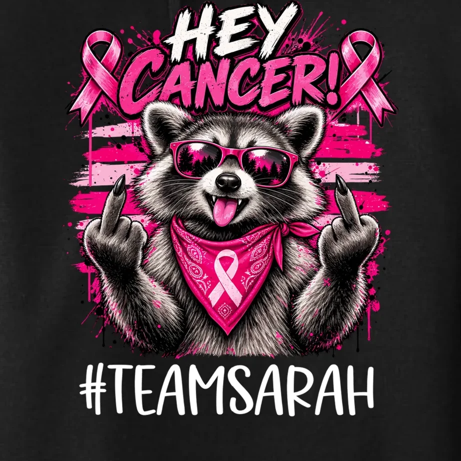 Hey Cancer Custom Breast Cancer Awareness Custom Name Women's Pullover Hoodie - Front - Close-up