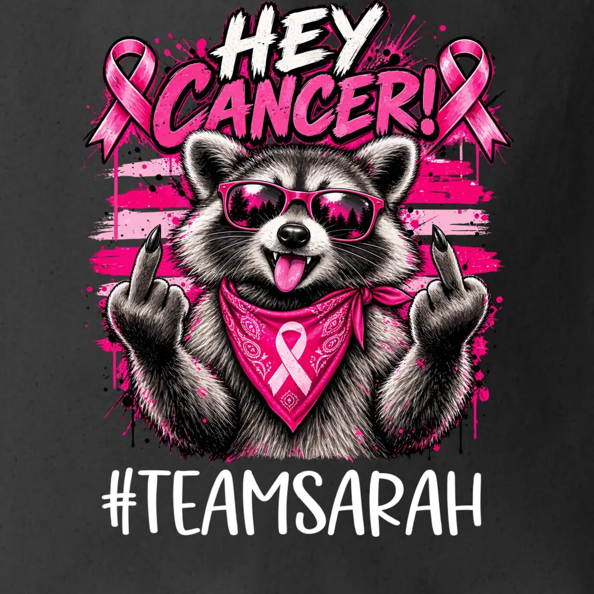 Hey Cancer Custom Breast Cancer Awareness Custom Name Tote Bag - Front - Close-up