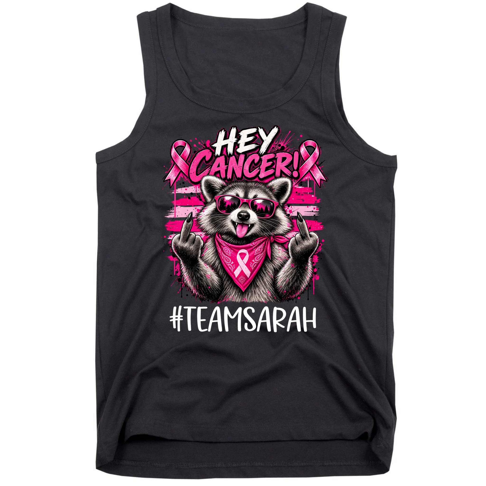 Hey Cancer Custom Breast Cancer Awareness Custom Name Men's Tank Top - Front