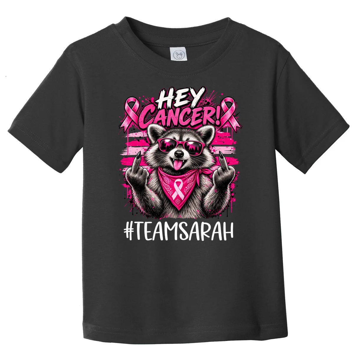Hey Cancer Custom Breast Cancer Awareness Custom Name Toddler T-Shirt - Front