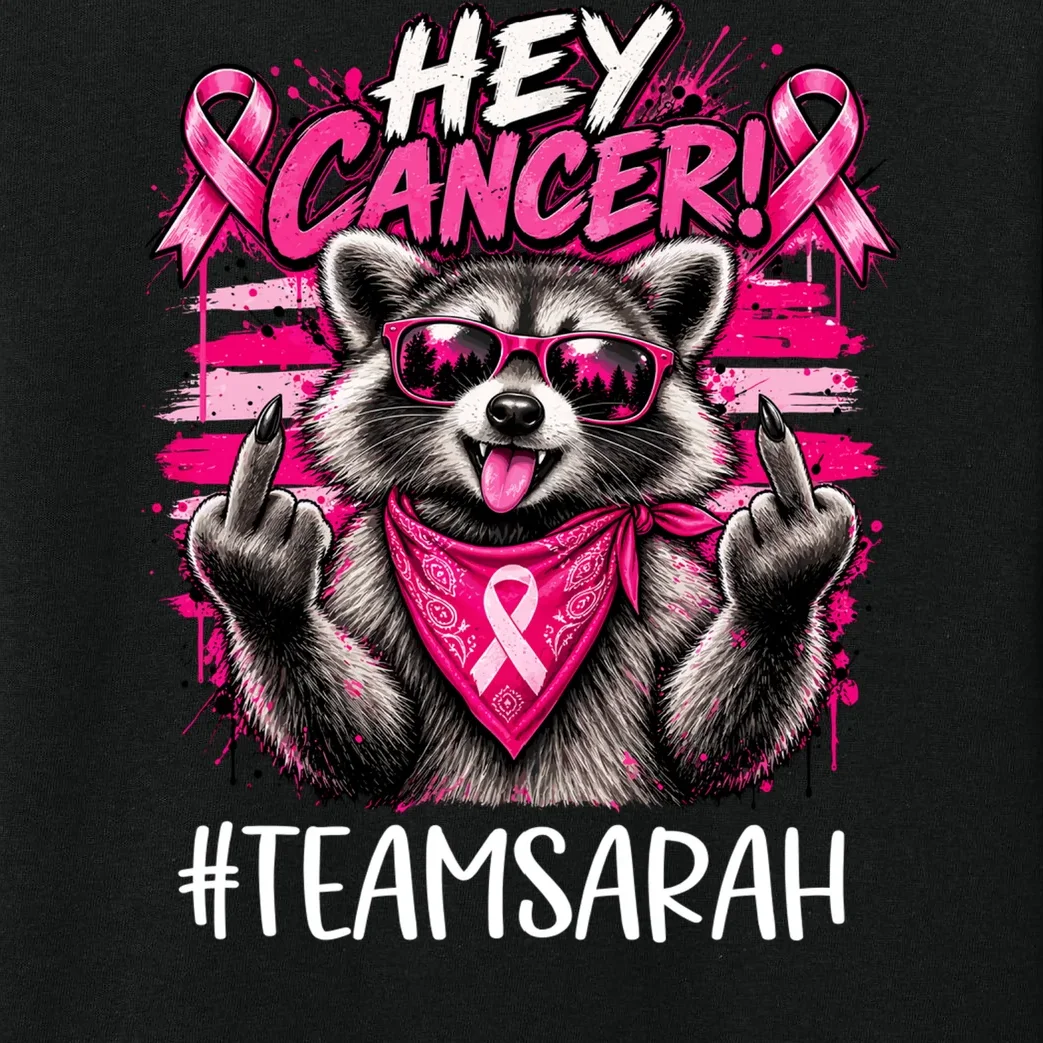 Hey Cancer Custom Breast Cancer Awareness Custom Name Kids Long Sleeve Pajamas - Front - Close-up