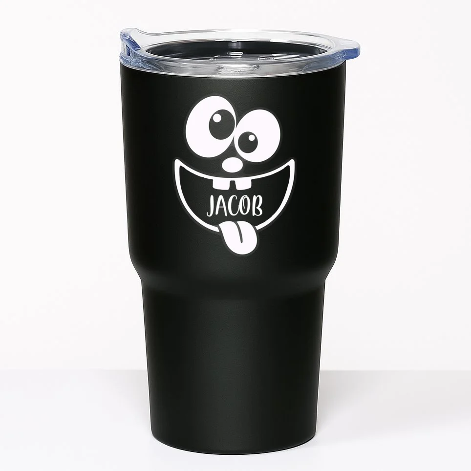Halloween Monster Name Personalized Custom Gift - Cute Monster Face Custom Design 20oz Tumbler Front