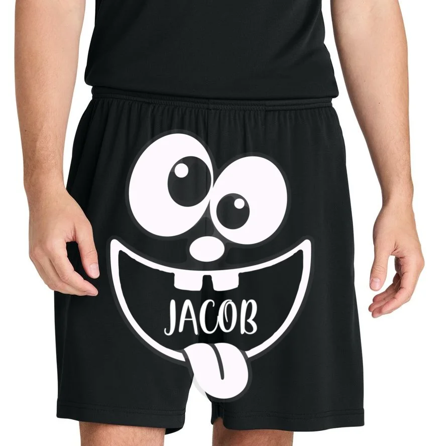 Halloween Monster Name Personalized Custom Gift - Cute Monster Face Custom Design Men's Shorts - Front 1