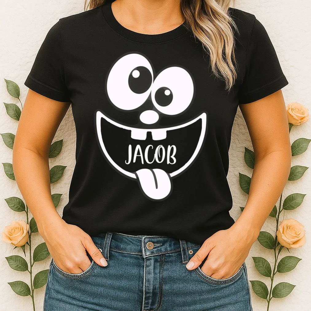 Halloween Monster Name Personalized Custom Gift - Cute Monster Face Custom Design Women's T-Shirt - Front 1