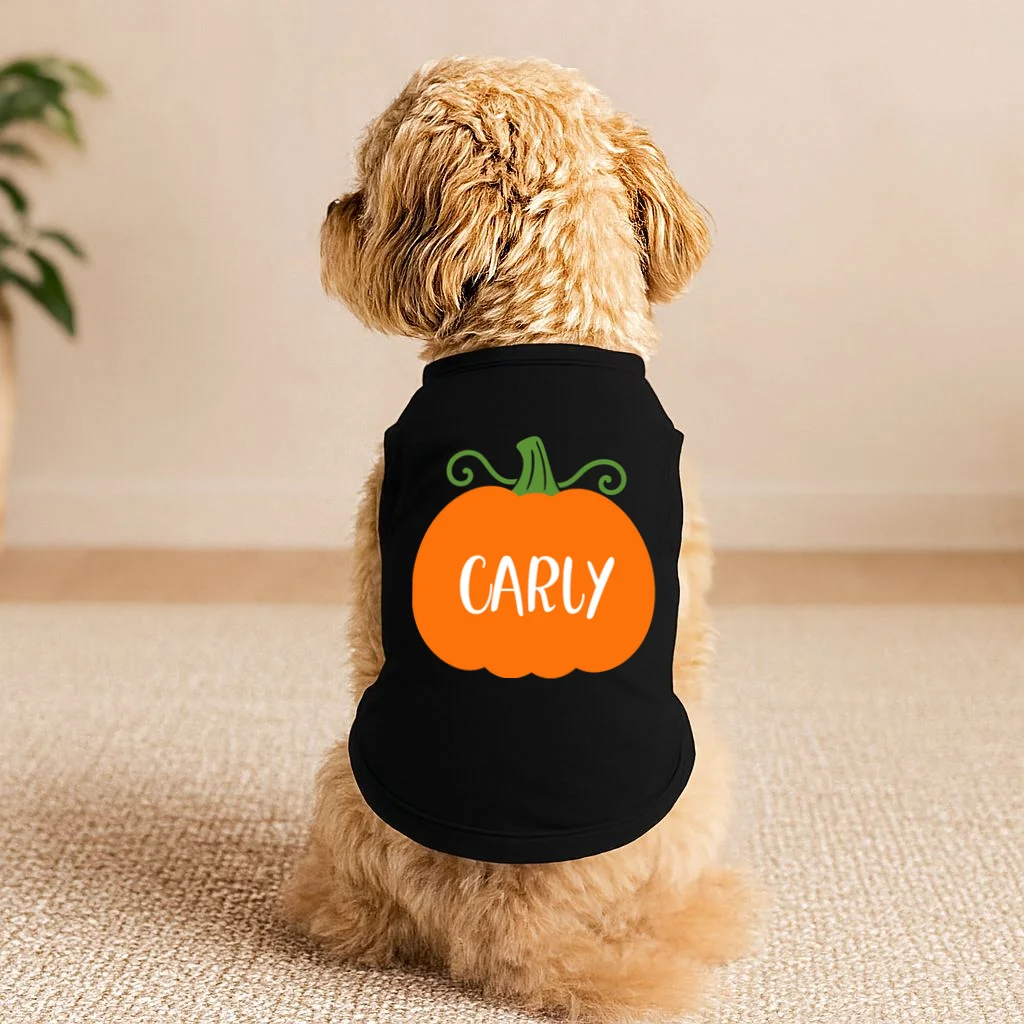 Halloween Pumpkin Custom Design - Personalized Fall Pumpkin Gift Doggie Tank - Front 1