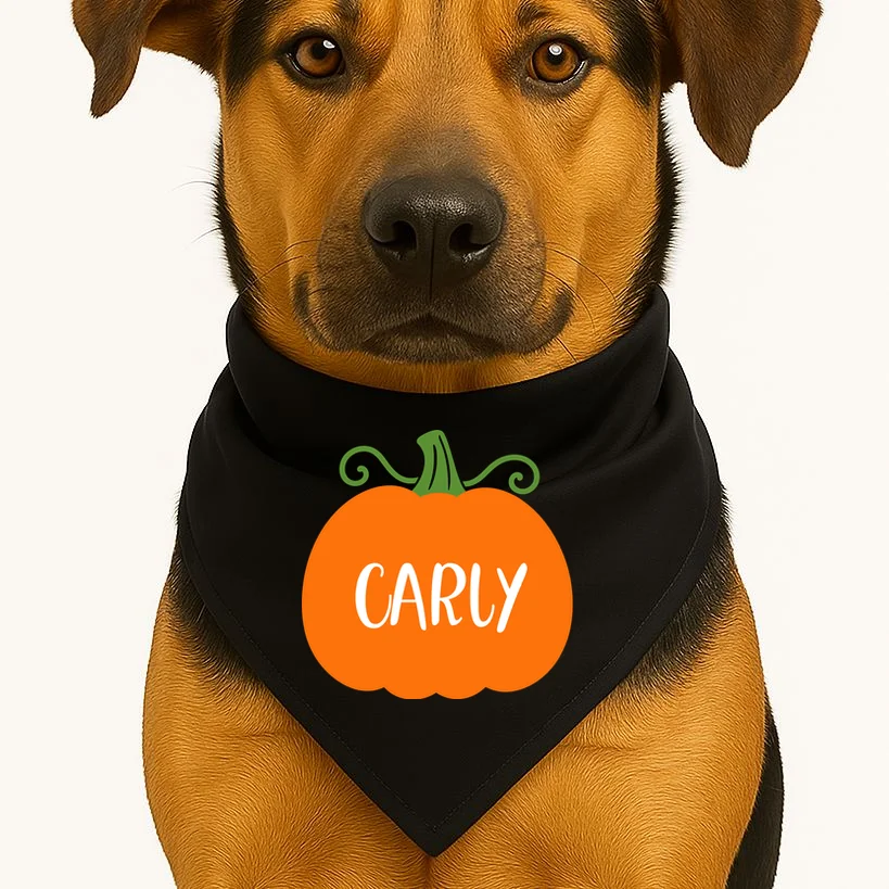 Halloween Pumpkin Custom Design - Personalized Fall Pumpkin Gift Dog Bandana - Front 1