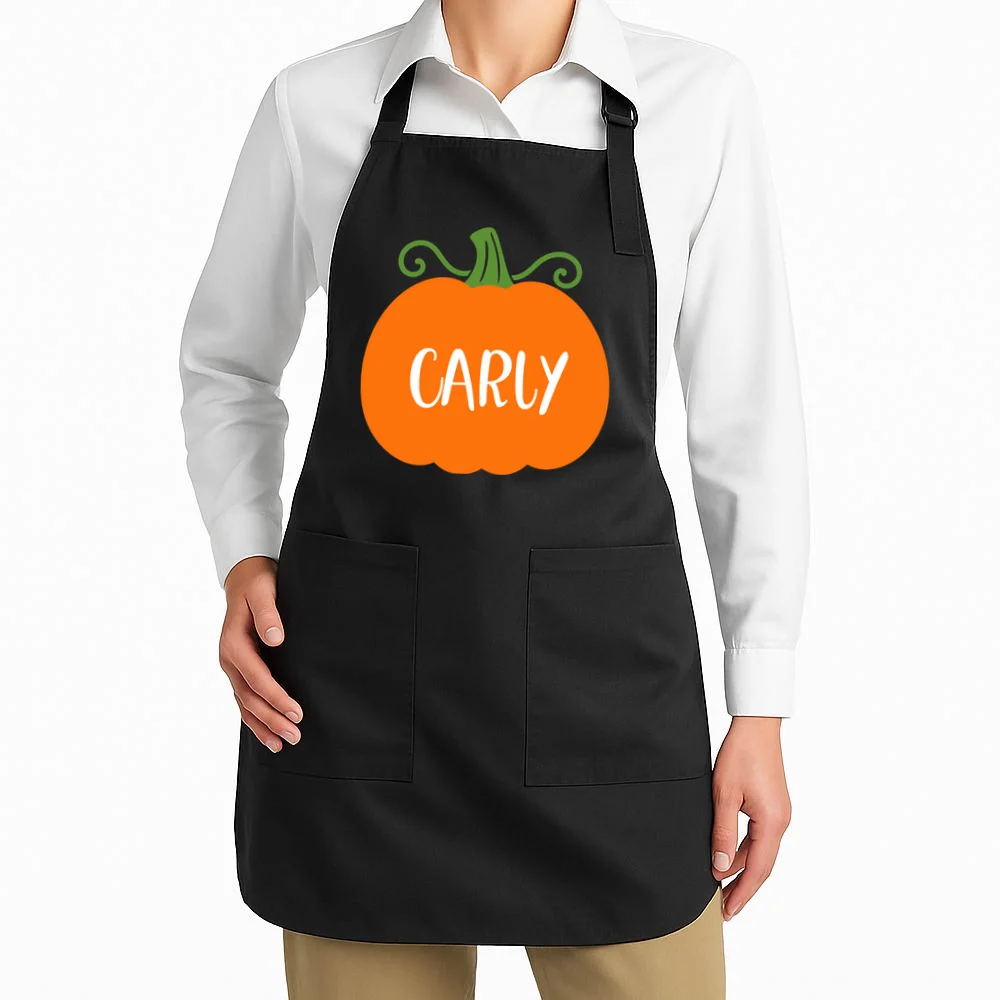 Halloween Pumpkin Custom Design - Personalized Fall Pumpkin Gift Apron - Front 1