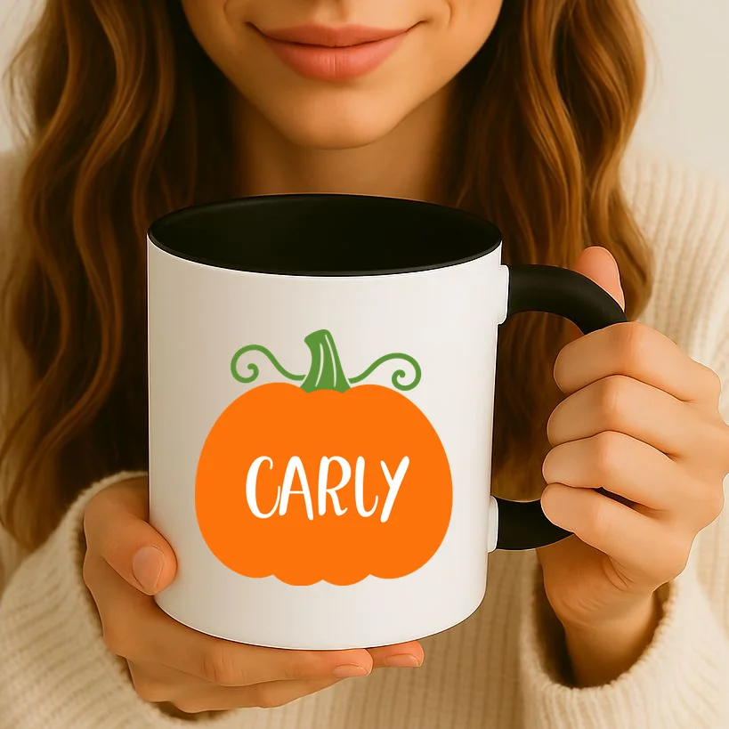 Halloween Pumpkin Custom Design - Personalized Fall Pumpkin Gift Mug - Front 2