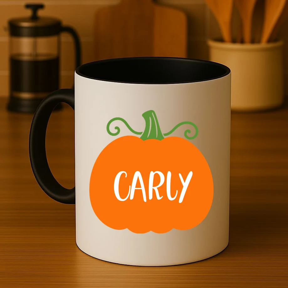 Halloween Pumpkin Custom Design - Personalized Fall Pumpkin Gift Mug - Front 3