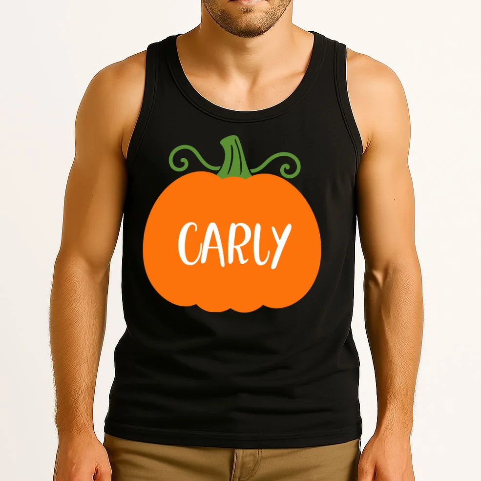 Halloween Pumpkin Custom Design - Personalized Fall Pumpkin Gift Men's Tank Top - Front 2