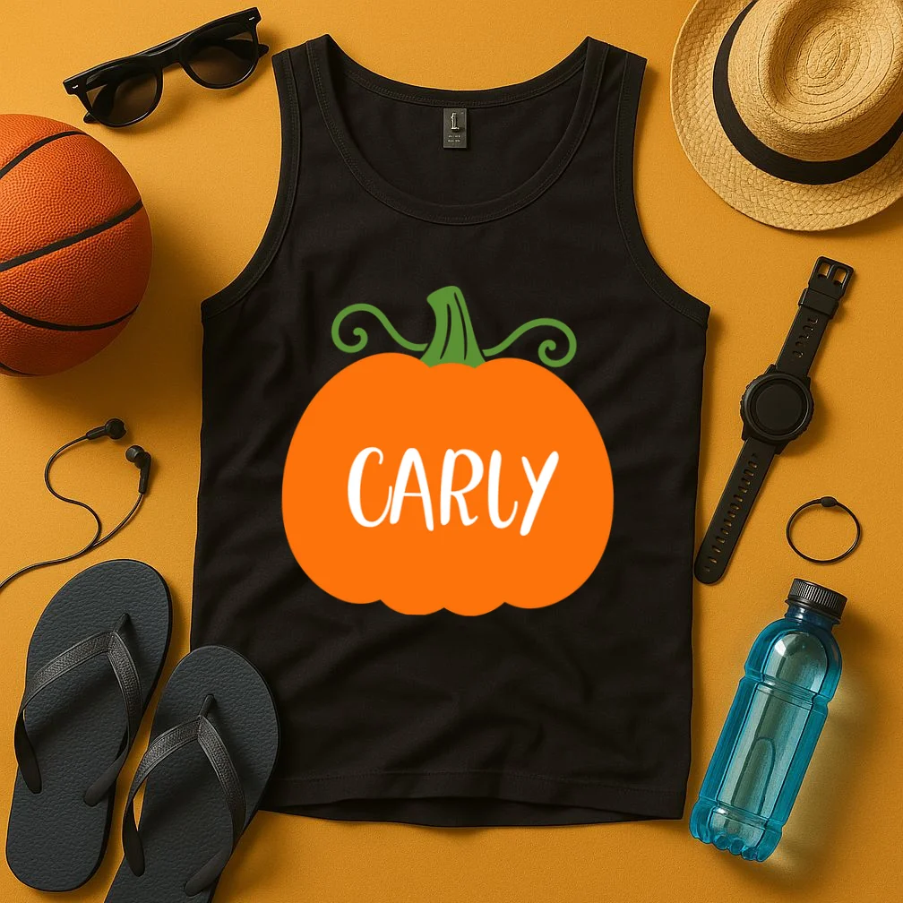 Halloween Pumpkin Custom Design - Personalized Fall Pumpkin Gift Men's Tank Top - Front 3