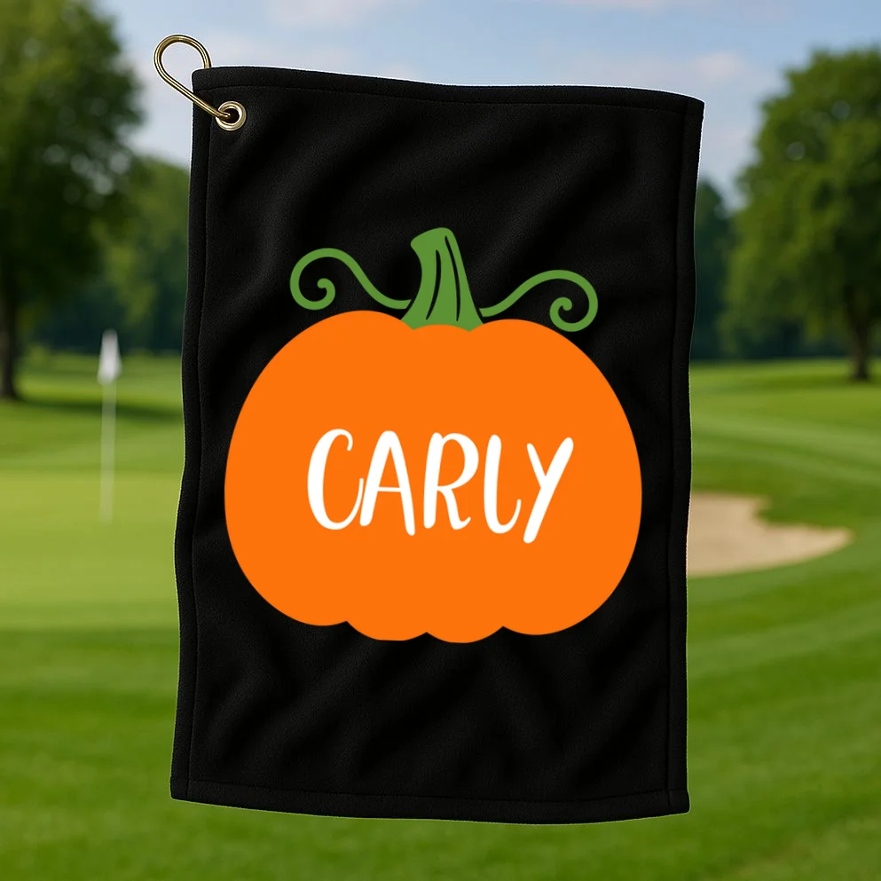 Halloween Pumpkin Custom Design - Personalized Fall Pumpkin Gift Golf Towel - Front 1