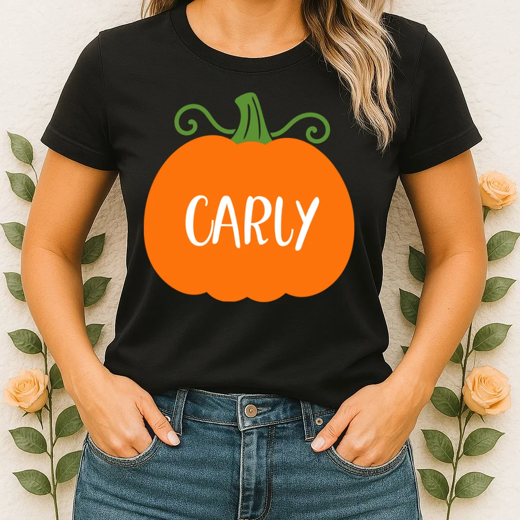 Halloween Pumpkin Custom Design - Personalized Fall Pumpkin Gift Women's T-Shirt - Front 1