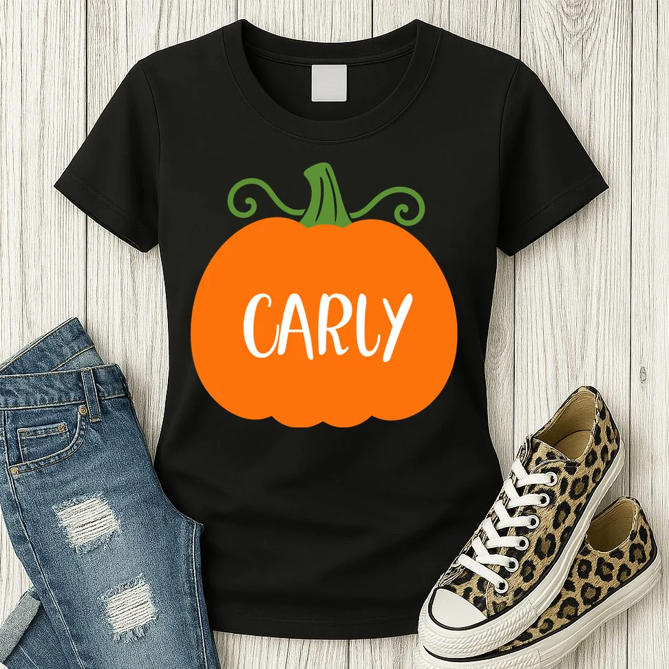 Halloween Pumpkin Custom Design - Personalized Fall Pumpkin Gift Women's T-Shirt - Front 2