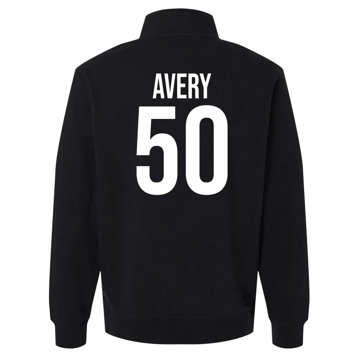Hope – Pink Ribbon Breast Cancer Awareness Design Men's Pullover Quarter Zip - Back - Close-up
