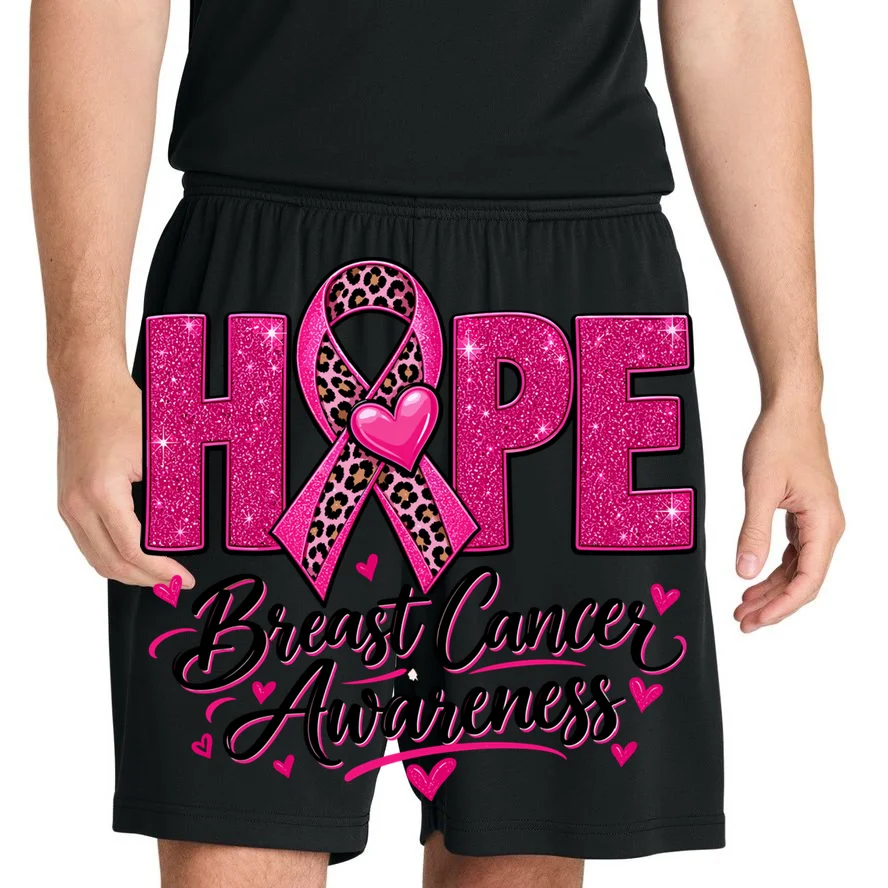 Hope – Pink Ribbon Breast Cancer Awareness Design Men's Shorts - Front 1