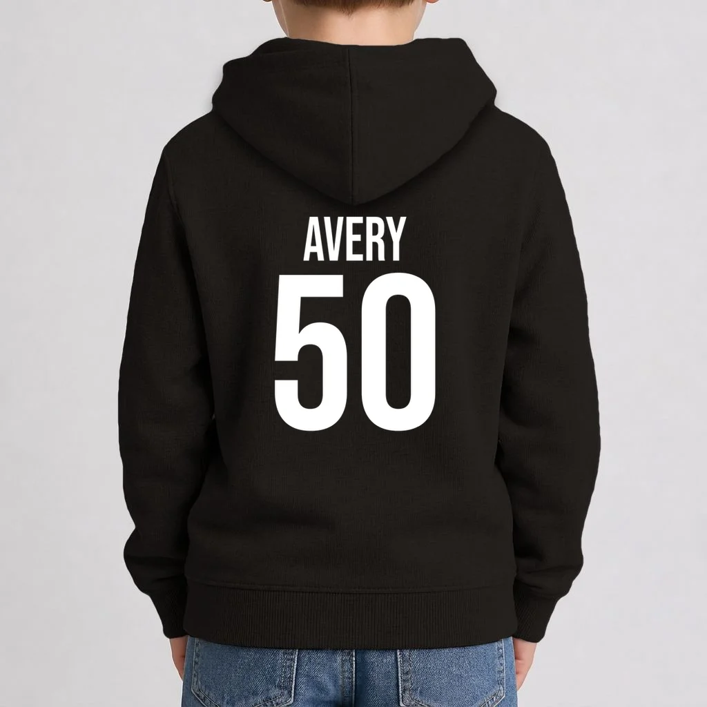 Hope – Pink Ribbon Breast Cancer Awareness Design Kids Hoodie - Back 1