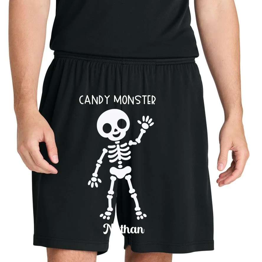 Halloween Skeleton Name Personalized Custom Gift - Candy Monster Custom Halloween Design Men's Shorts - Front 1