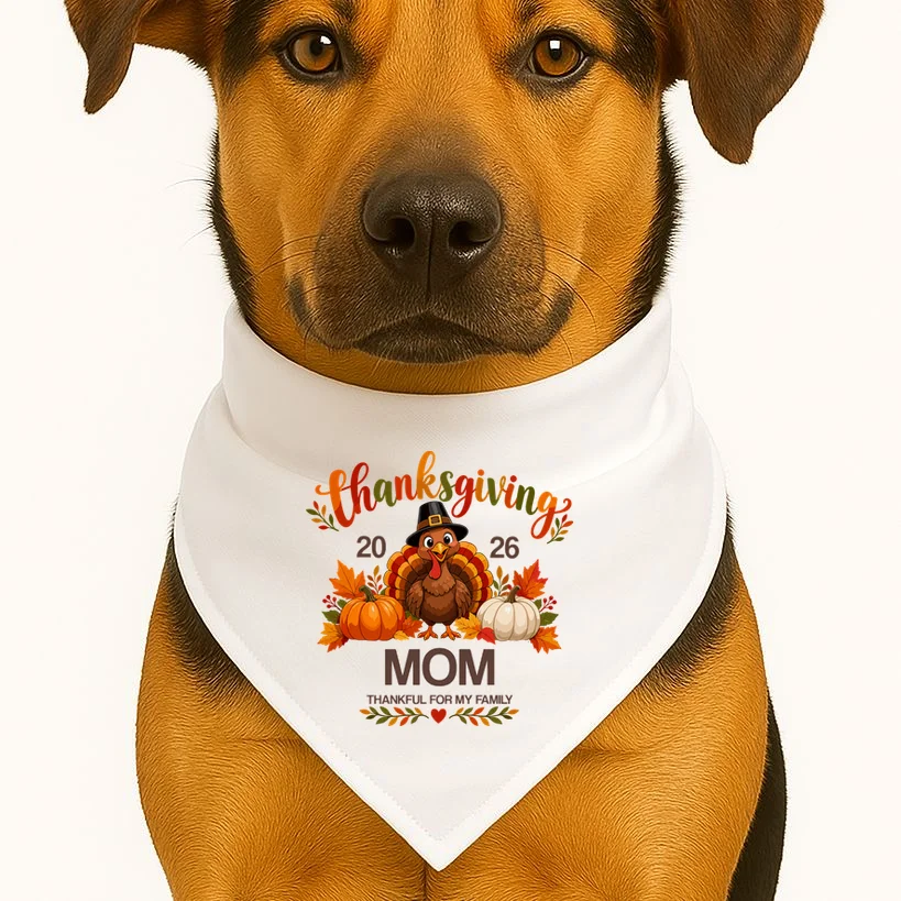 Thanksgiving Personalized Year Custom Gift - Vintage Turkey Family Thanksgiving Design Dog Bandana - Front 1